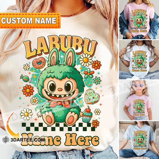 Kid And Adult T-Shirt - Custom Labubu The Monsters T-Shirt The Cute Labubu Design Kid T-shirt / Black / XS Apparel