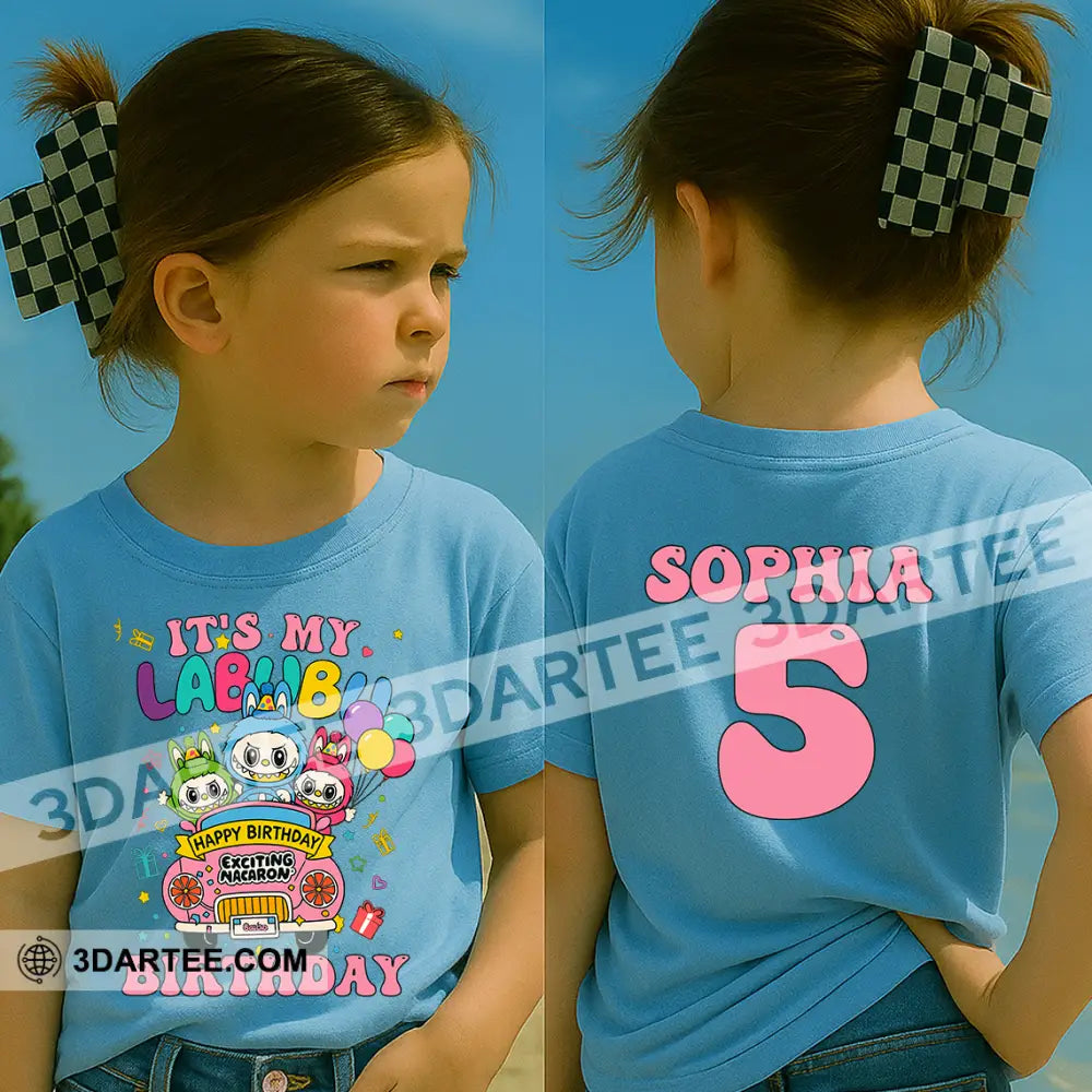 Kid And Adult T-Shirt - Custom Labubu The Monsters T-Shirt It’s My Labubu Birthday Happy Birthday Design Apparel