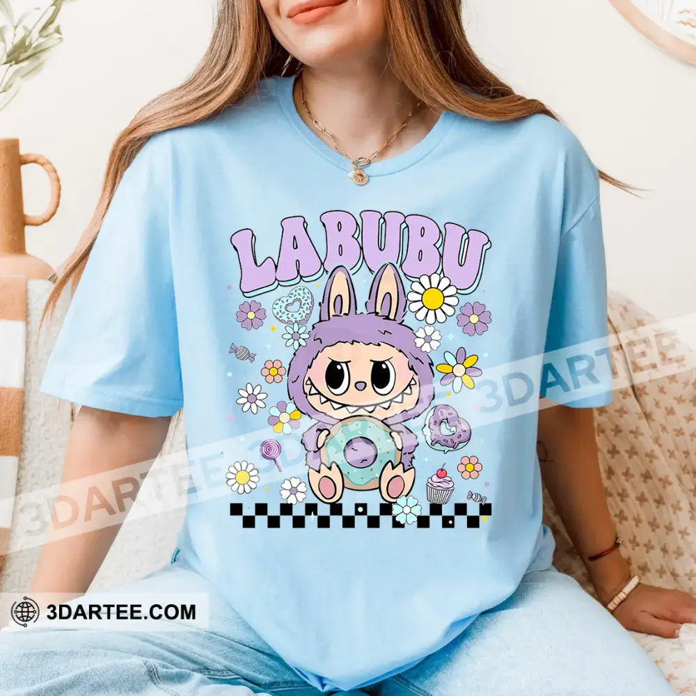 Kid And Adult T-Shirt - Flowers Labubu The Monsters T-Shirt Cute Collectible Gift Apparel