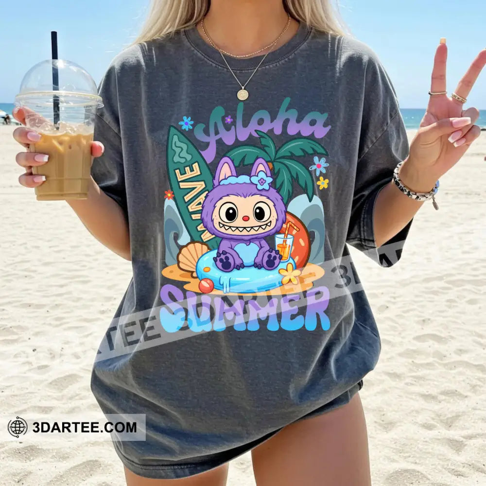 Kid And Adult T-Shirt - Labubu Aloha Summer T-Shirt Apparel