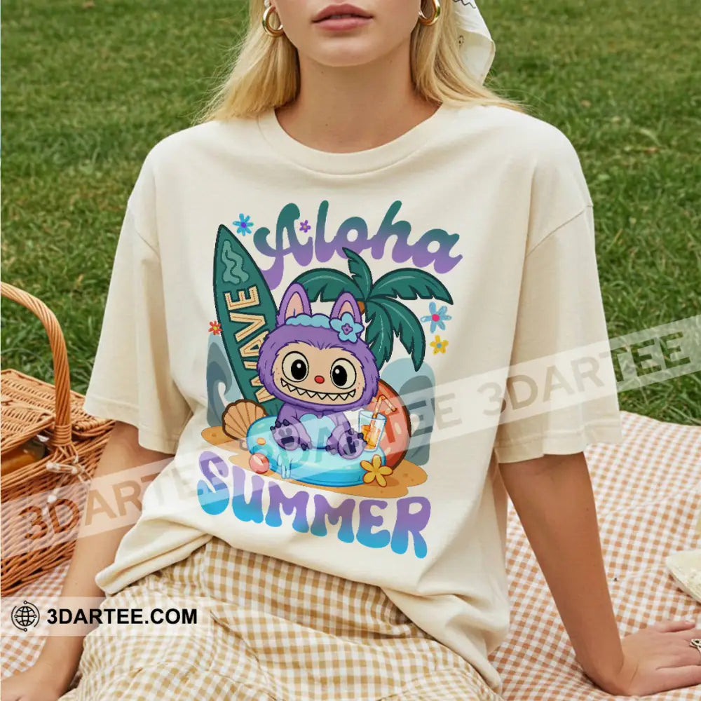 Kid And Adult T-Shirt - Labubu Aloha Summer T-Shirt Apparel