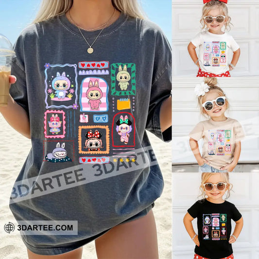 Kid And Adult T-Shirt - Labubu The Funny And Cute Monsters-Shirt Kid T-shirt / Black / XS Apparel