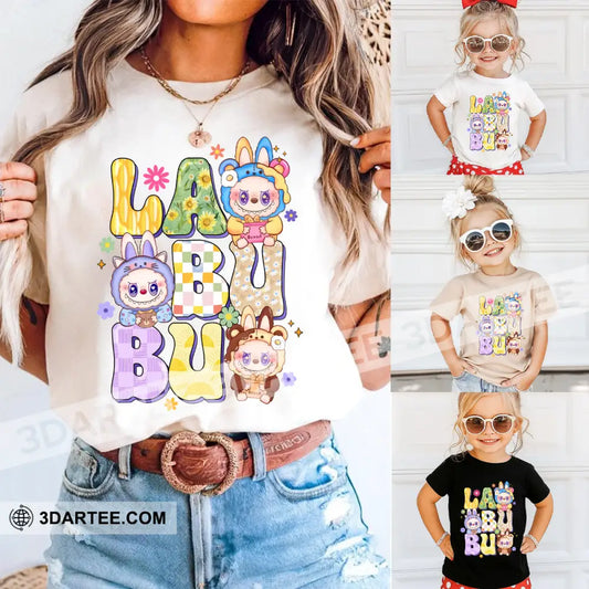 Kid And Adult T-Shirt - Labubu The Funny And Cute Monsters-Shirt Kid T-shirt / Black / XS Apparel