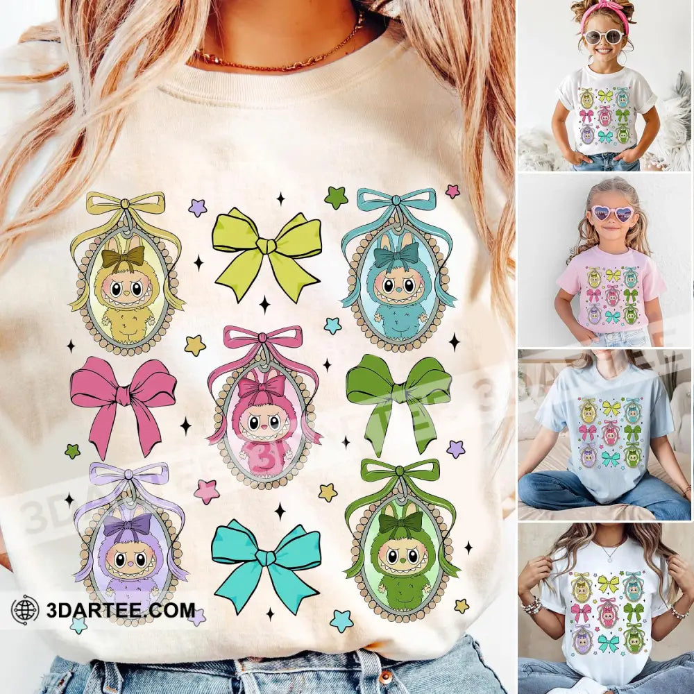 Kid And Adult T-Shirt - Labubu The Monsters T-Shirt The Cute Labubu Design Kid T-shirt / Black / XS Apparel