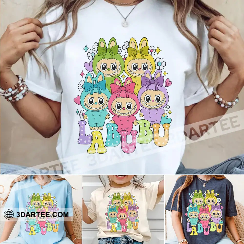 Kid And Adult T-Shirt - Labubu The Monsters T-Shirt The Cute Labubu Design Kid T-shirt / Black / XS Apparel
