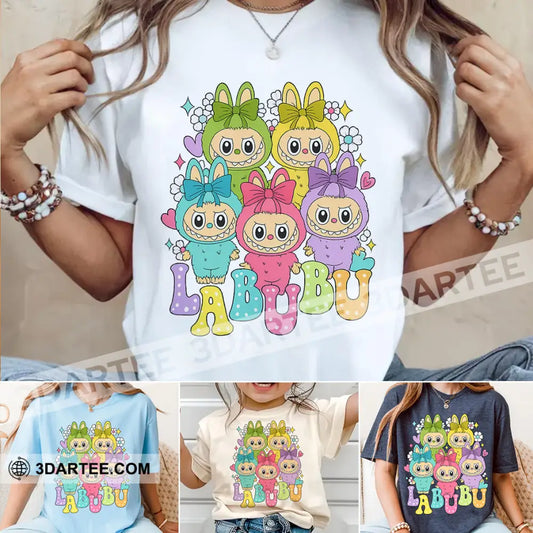 Kid And Adult T-Shirt - Labubu The Monsters T-Shirt The Cute Labubu Design Kid T-shirt / Black / XS Apparel
