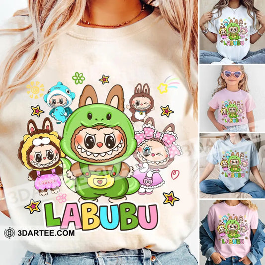 Kid And Adult T-Shirt - Labubu The Monsters T-Shirt The Cute Labubu Friends Design Kid T-shirt / Black / XS Apparel