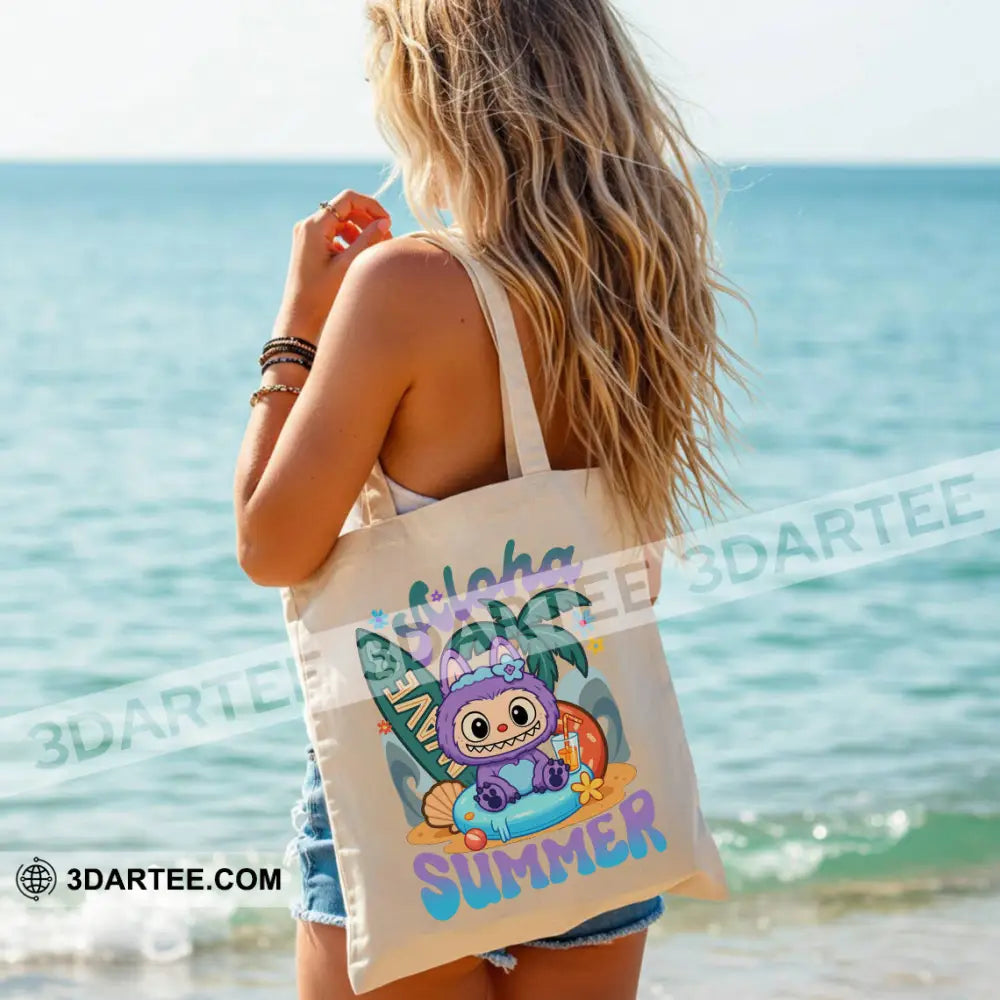Labubu Aloha Summer Tote Bag Aloha Summer Canvas Tote Bag Bag