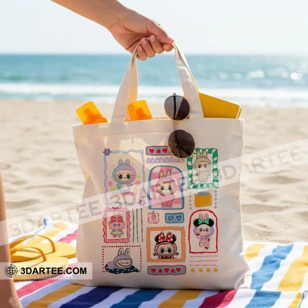Labubu Summer Tote Bag The Funny And Cute Monsters Canvas Tote Bag Bag