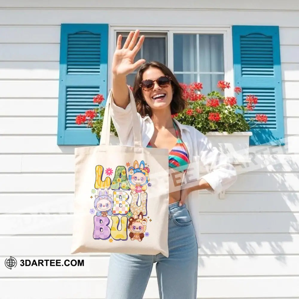 Labubu Summer Tote Bag The Funny And Cute Monsters Canvas Tote Bag Bag