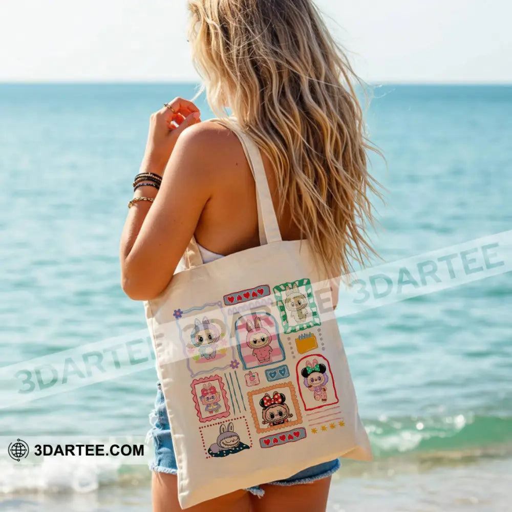Labubu Summer Tote Bag The Funny And Cute Monsters Canvas Tote Bag Bag