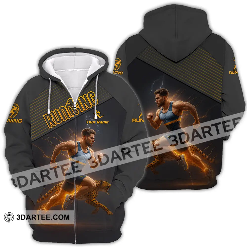 Men Shirt - Custom Man Running Shirt Zipper Hoodie / S T-shirt