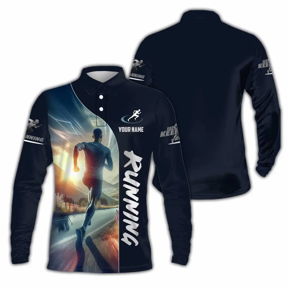 Men Shirt - Custom Running Lover Shirt Long Sleeve Polo / S T-shirt