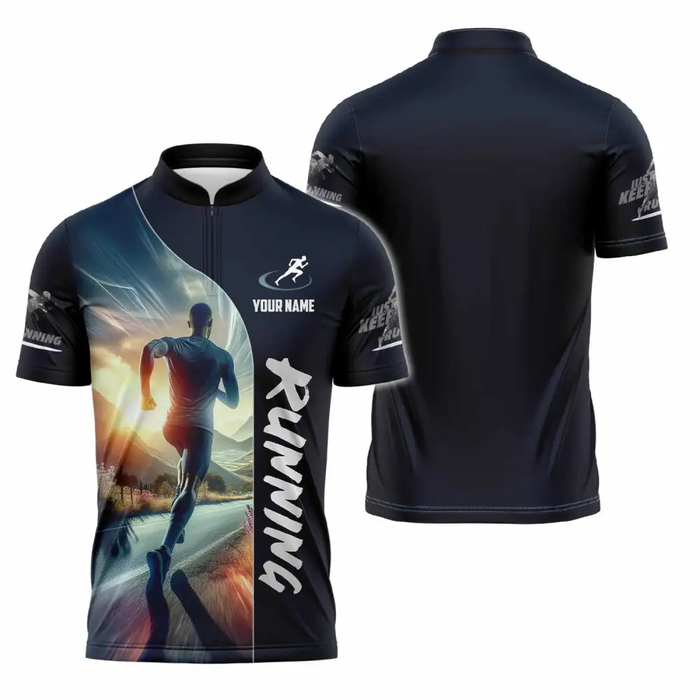 Men Shirt - Custom Running Lover Shirt Zipper Polo Shirt / S T-shirt