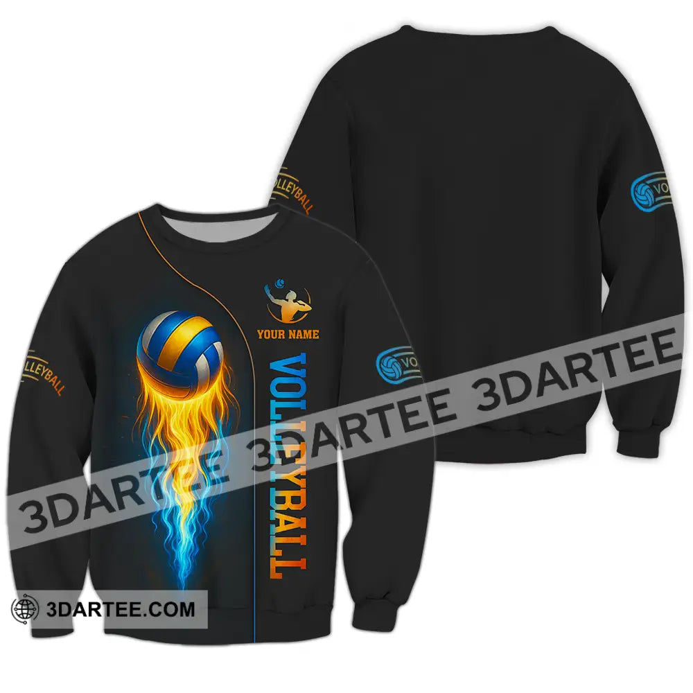 Unisex Shirt - Custom Fire Volleyball Shirt Long Sleeve / S T-shirt