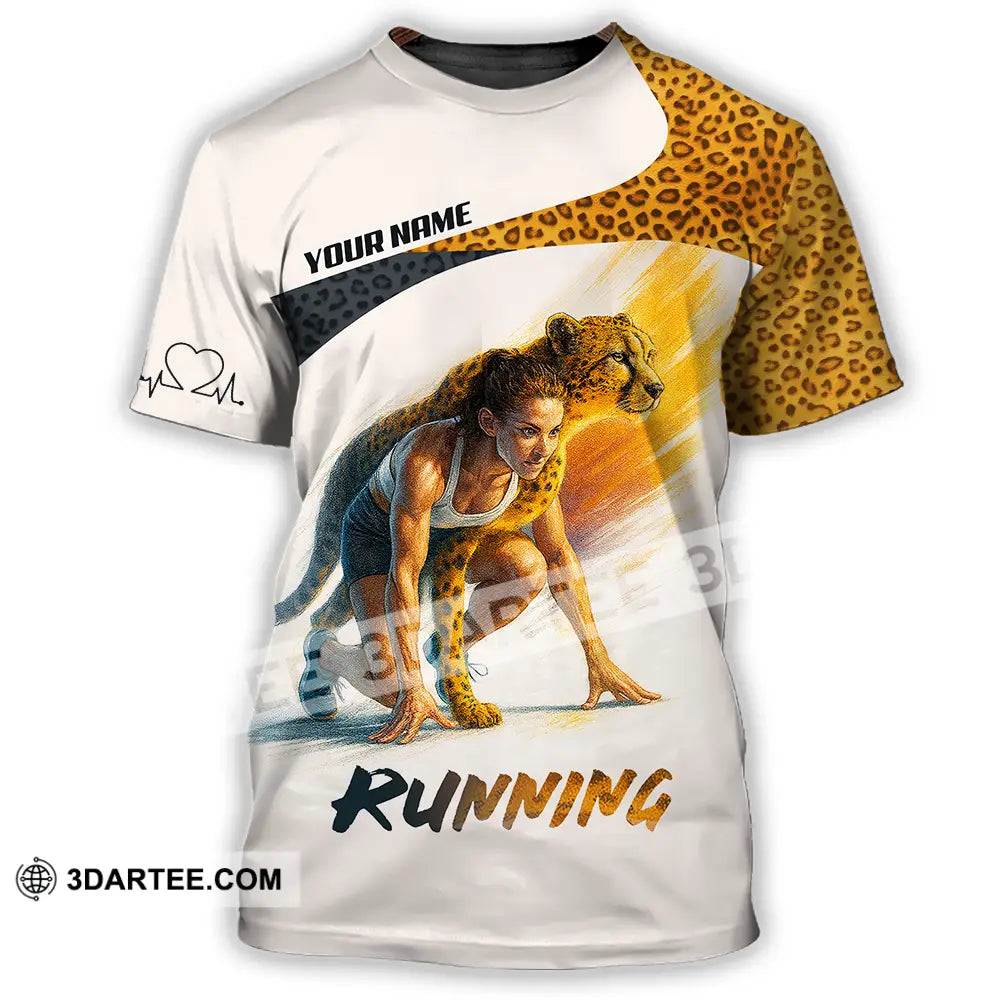 Unisex Shirt - Custom Leopard Running Shirt T-Shirt / S T-shirt