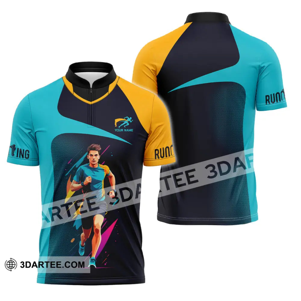 Unisex Shirt - Custom Marathon Running Lover Sport Shirt Zipper Polo Shirt / S T-shirt