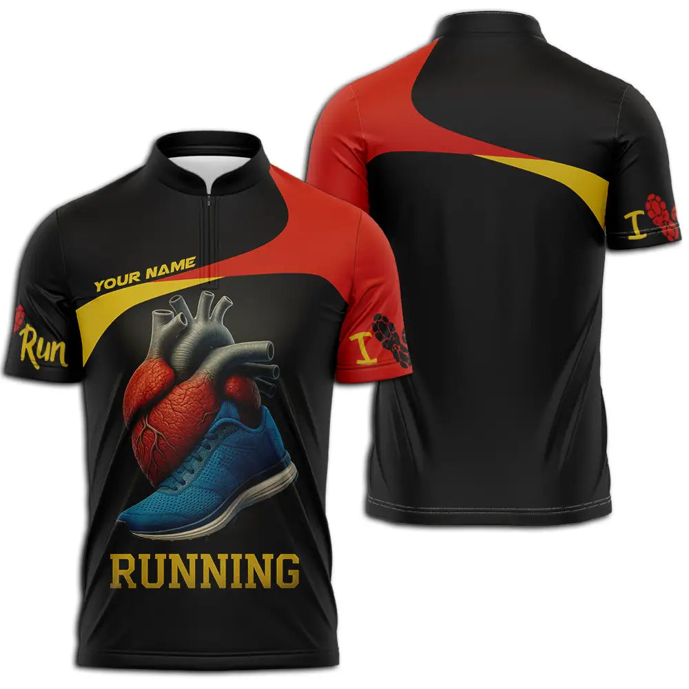 Unisex Shirt - Custom Running Lover Runner Shirt Zipper Polo Shirt / S T-shirt
