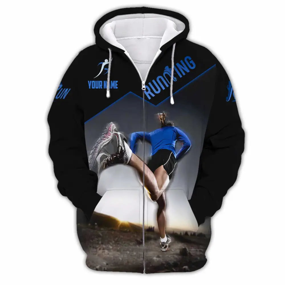 Unisex Shirt - Custom Running Sport Shirt Zipper Hoodie / S T-shirt