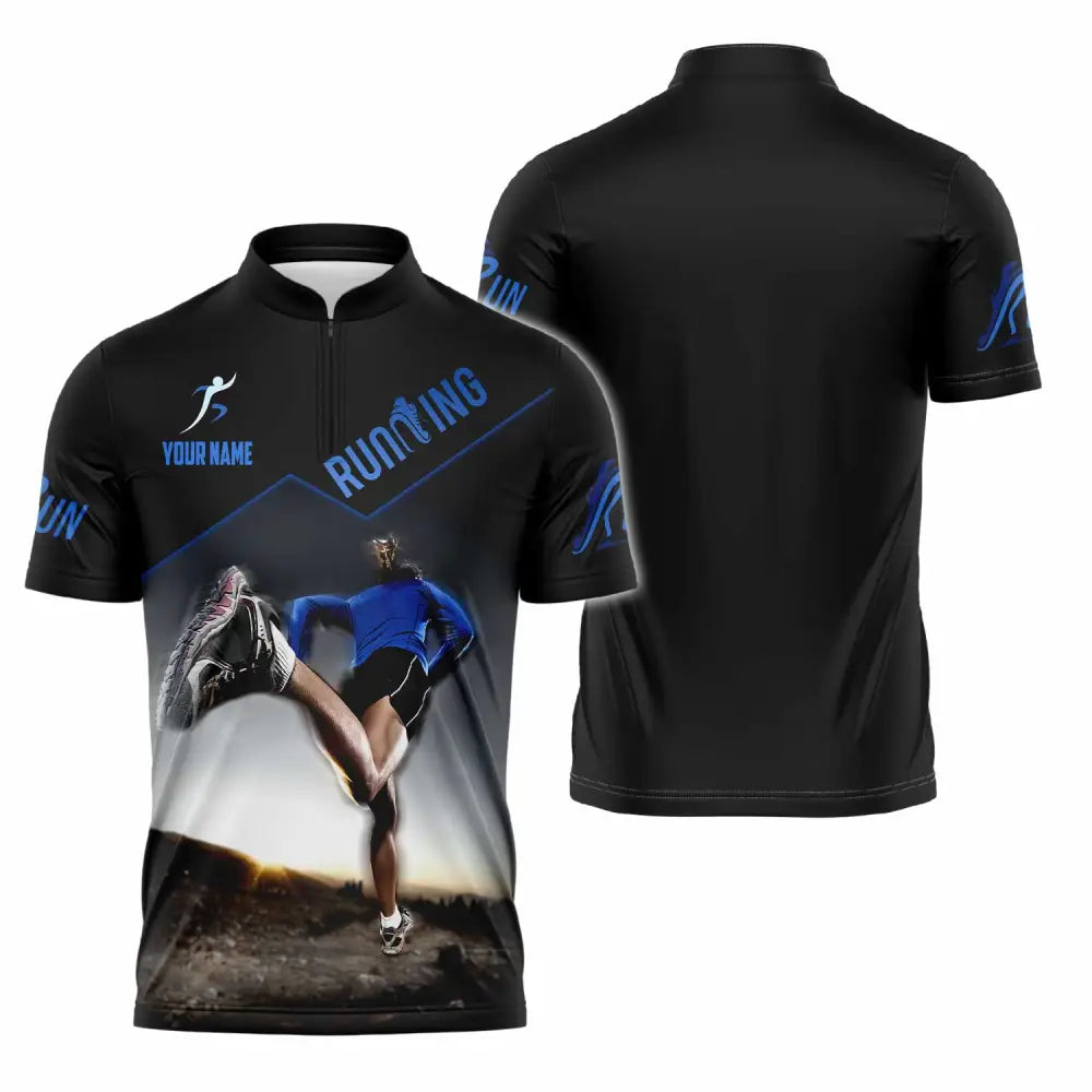Unisex Shirt - Custom Running Sport Shirt Zipper Polo Shirt / S T-shirt