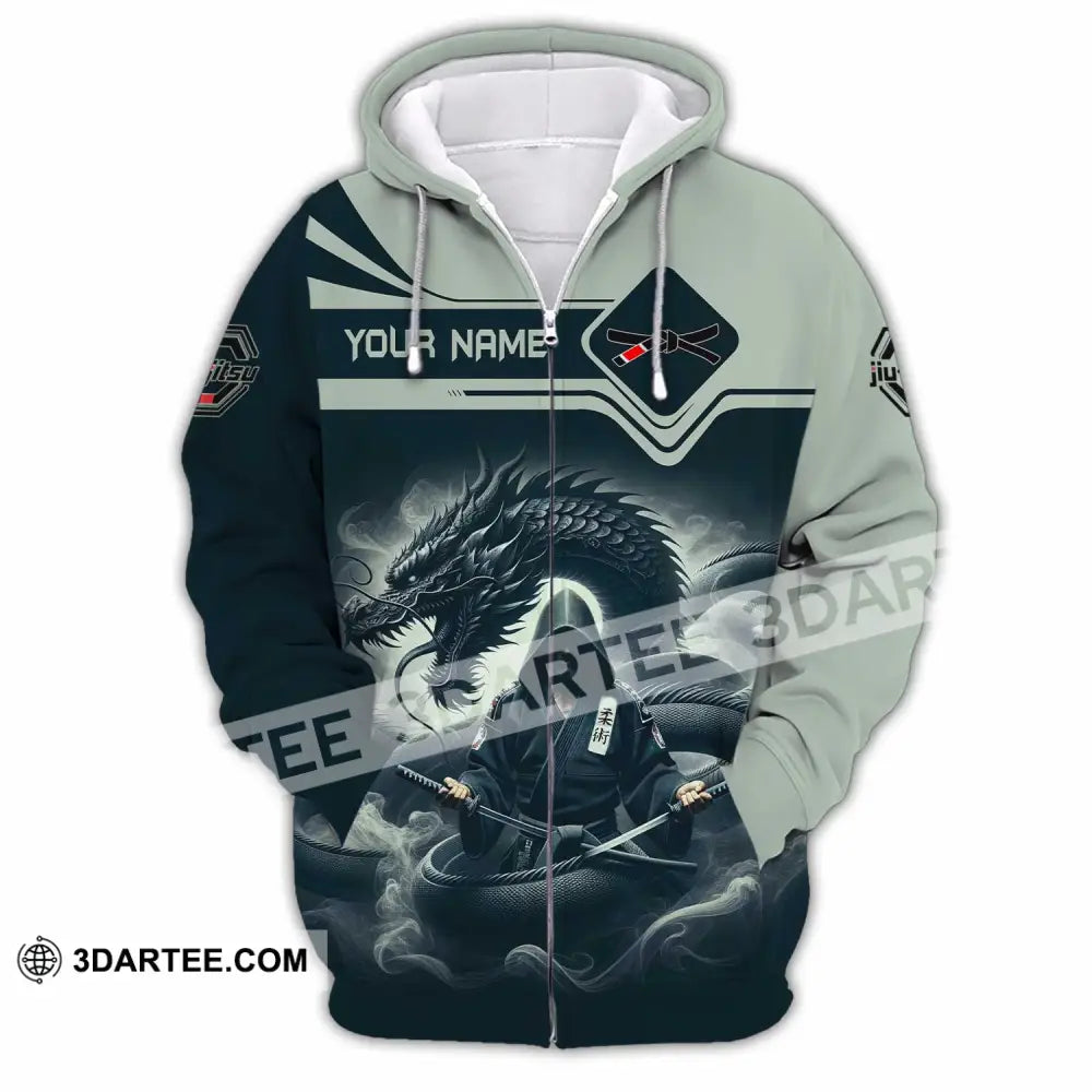 Unisex Shirt - Custom Text Shirt Jiu Jitsu Zipper Hoodie / S T-shirt