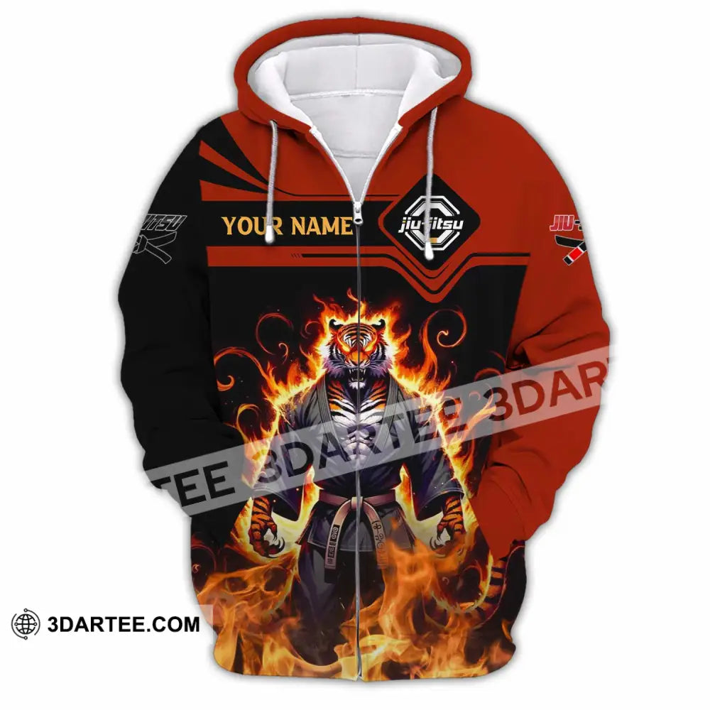 Unisex Shirt - Custom Text Shirt Jiu Jitsu Shirt Zipper Hoodie / S T-shirt