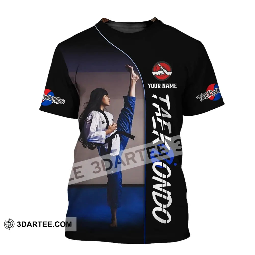 Woman Shirt Custom Name Taekwondo Hoodie Polo Long Sleeve Gift For Lovers T-Shirt / S T-Shirt